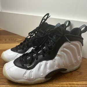 Black and White Foamposite Sneakers